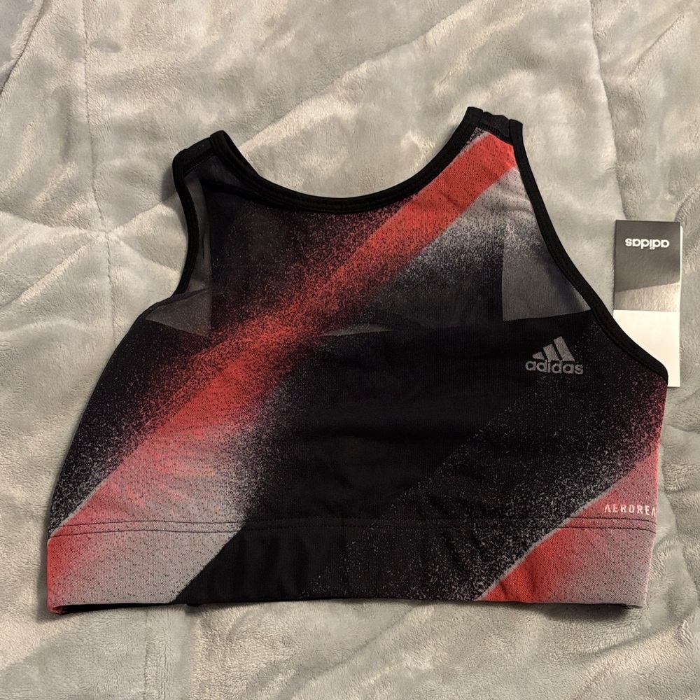 Adidas Aeroready Black and Pink Sports Top